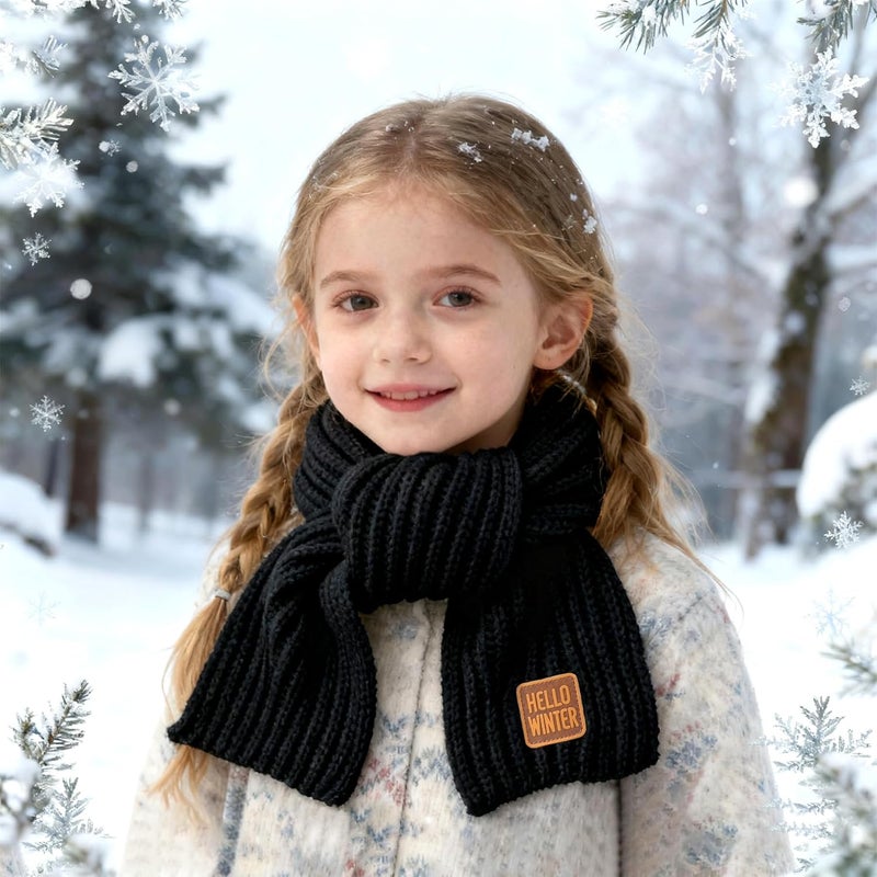 Hello Winter Kids Scarf Winter Neck Warmer Toddler Neck Scarf Girls Thick Scarves Boys Warm Neck Warp 2-12 Years - Image 4